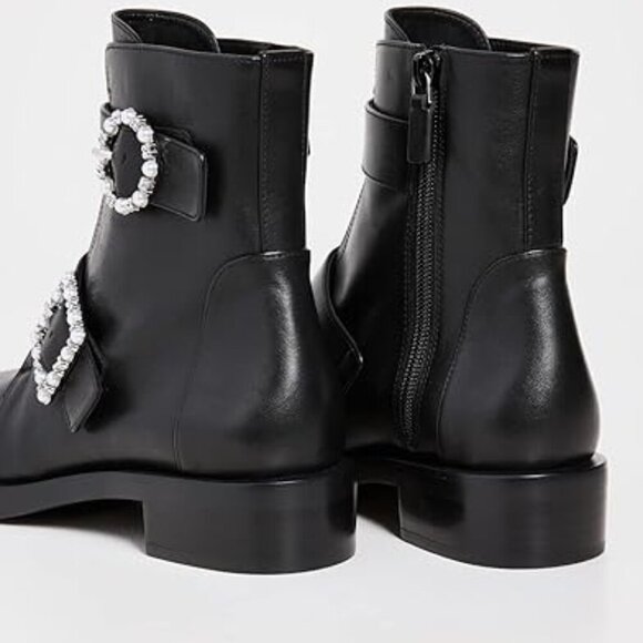 Stuart Weitzman Women's Ryder Pearl Geo Buckle Bootie Black size 6.5 and 7.5 - Picture 4 of 9